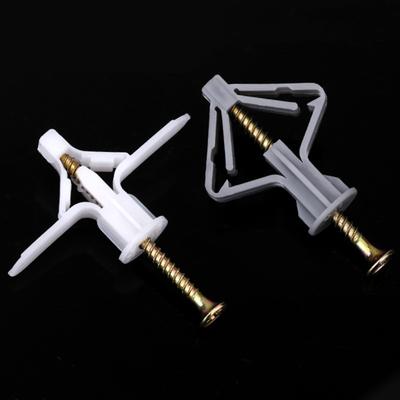 50/100Pcs Plastic Toggle Anchor With M4 Screw Curtain Gypsum Board Hollow Wall Pipe Plug Aircraft Expansion Anchor Bolt Accessor