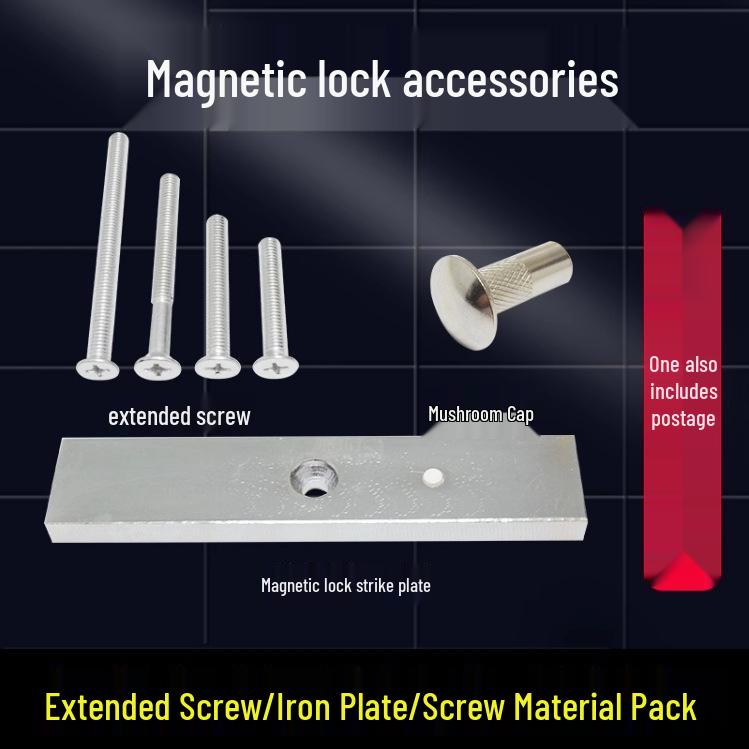 

Magnetic Lock Accessory Kit: Extended Screw, Mushroom Cap, Electromagnetic Lock Iron Plate, Suction Plate Bracket 6cm Screws (2pcs)