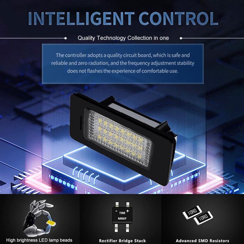 2 Pcs LED License Plate Lights Car Led Signal Lamp Canbus Error Free For Seat Alhambra 2011- Automobiles Parts Accessories