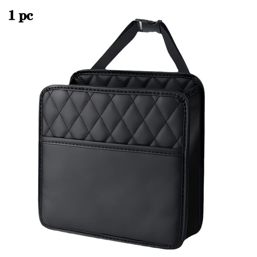 Multi-functional Car Storage Organizer, Car Seat Storage Bag Leather Storage Bag Garbage Bag Storage Bag Portable Trash Can For