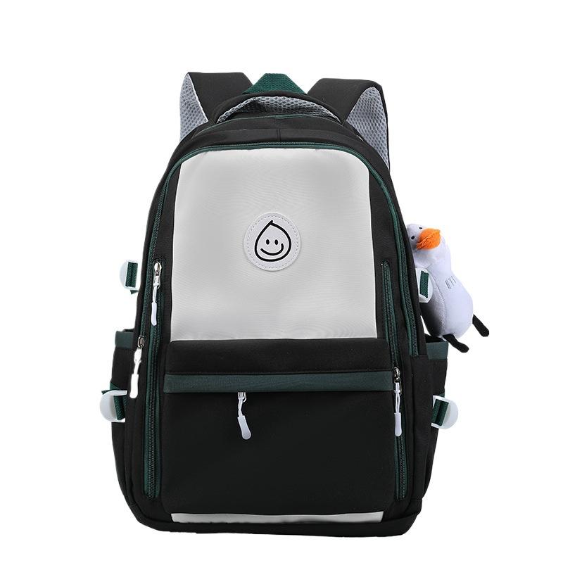 Schoolbag schoolbag girls ins style Korean version of junior high school students large-capacity backpack simple middle school students casual 