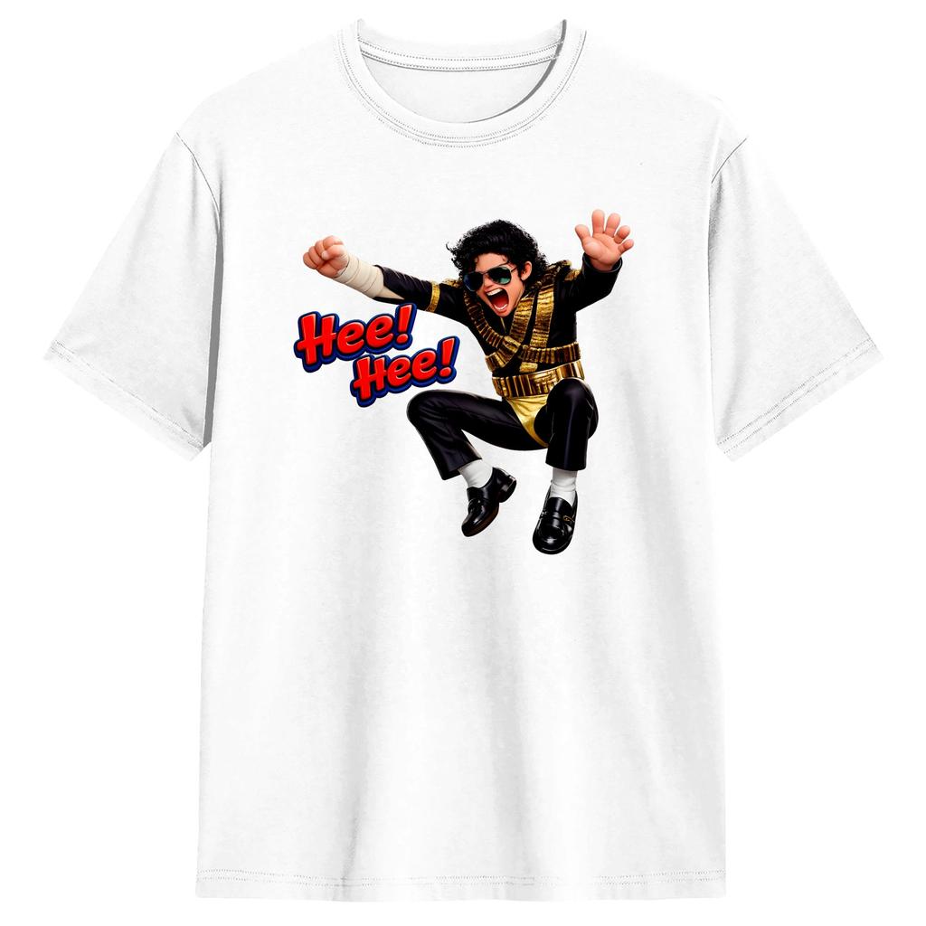 MJ Hee Hee Lustiges Cartoon MMichael JJackson T-Shirt Strand Vintage T-Shirts Baumwolle Hip Hop T-Shirt Für Unisex Maßgeschneiderte Kleidung