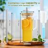 24oz Mason Jar with Wooden Lid & Handle, Straw, Ice Buster Design for Milk Tea