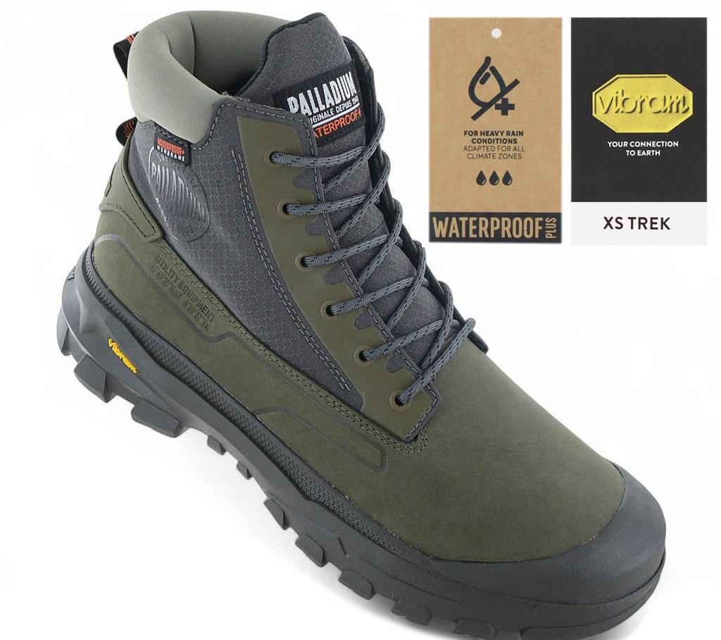Palladium Pallarider SC WP+ Vanntett - Herre Støvler Boots Sko Grønn 09541-309-M ORIGINAL