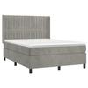 Maison Exclusive - Sommier à lattes de lit et matelas Gris clair 140x200cm Velours