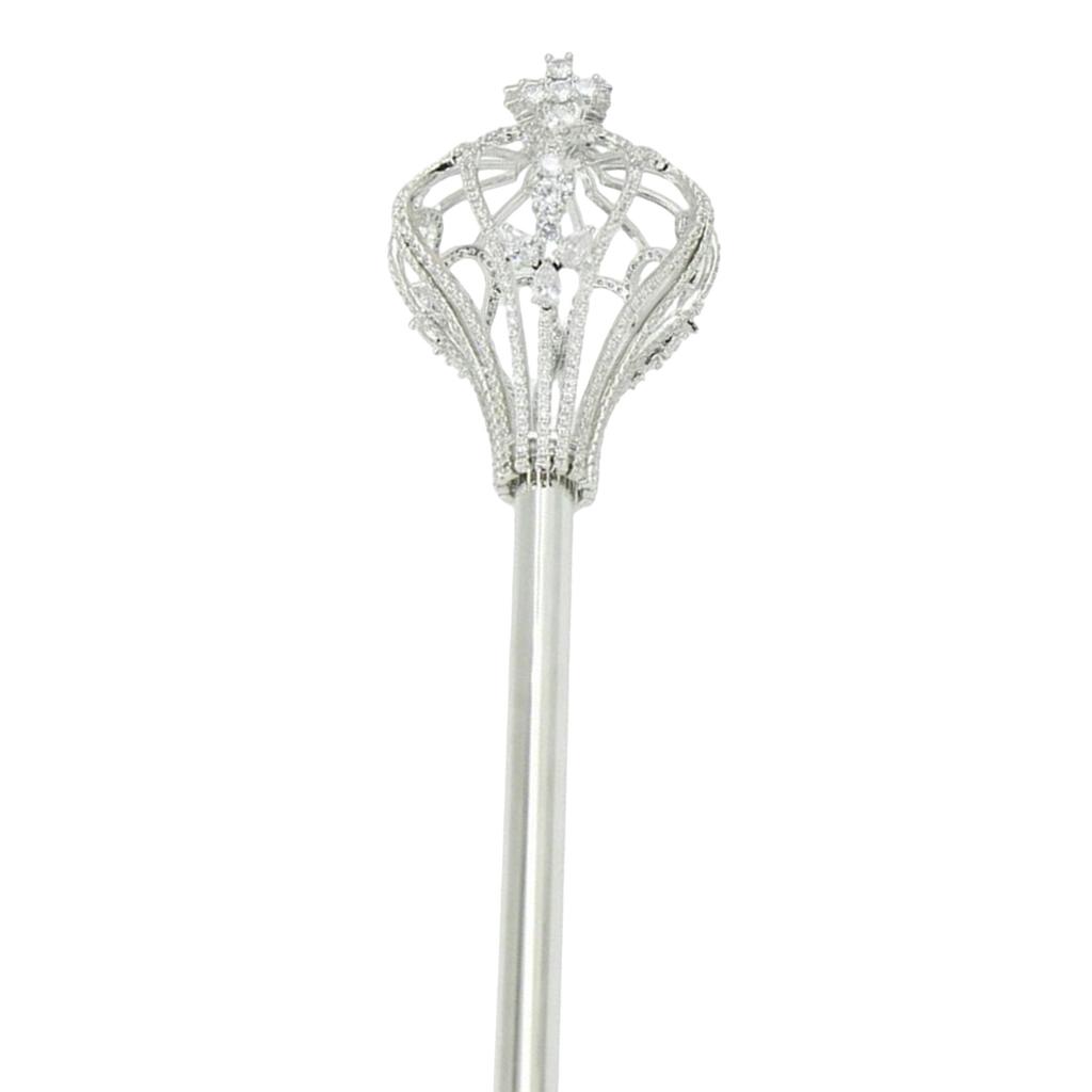 Durable Alloy Costume Scepter With Rhinestone Details For Stage Performances Pageantry Events