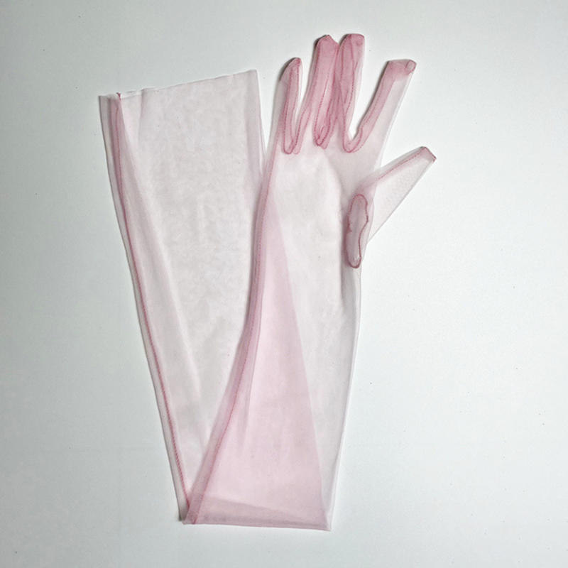 Women Ultra Tulle Gloves Mesh Sheers Full Finger Elbow Long Gloves Female Vintage Sunscreen Gloves Wedding Bride Dress Mittens