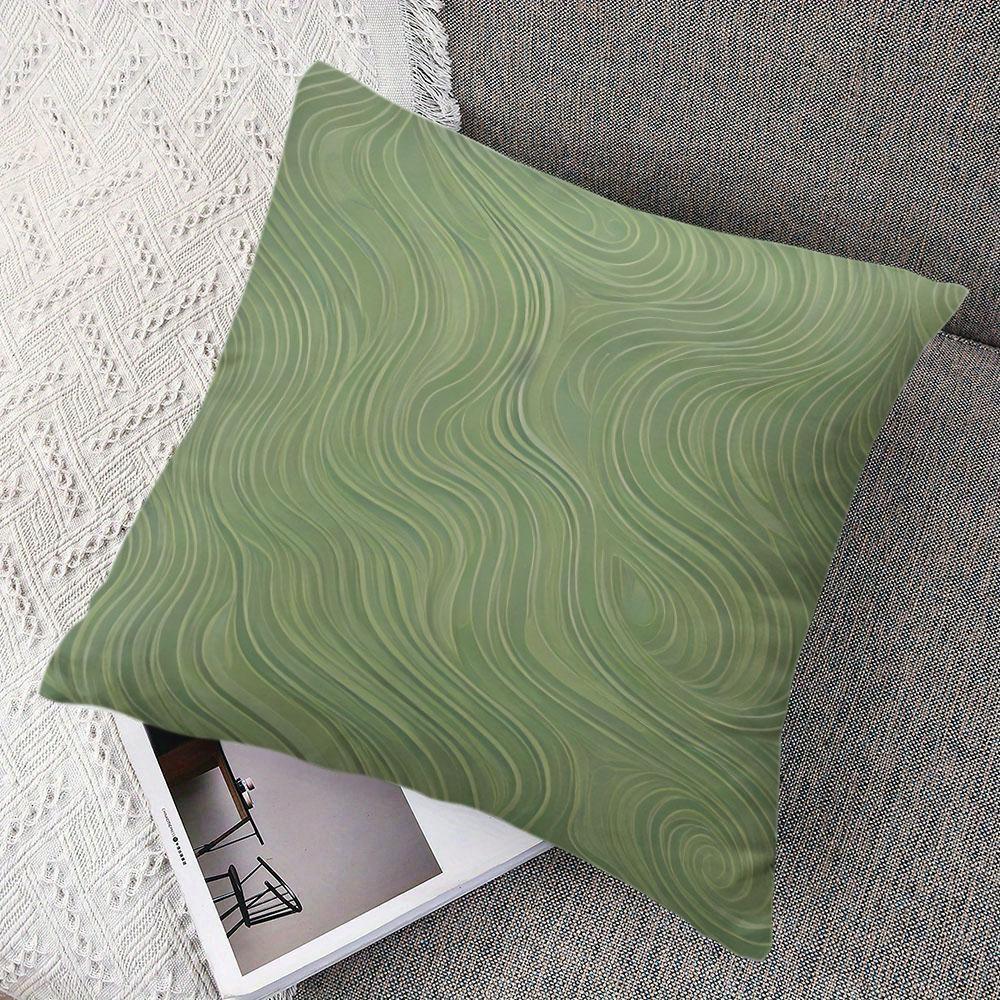 Moss Swirl Square Jacquard Pillow Cover for Sofa Office Waist Cushion Cover Home Decorative Pillowcase