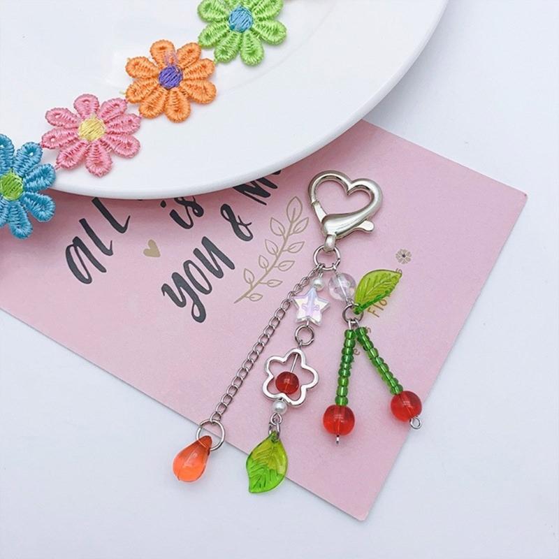 Fashion Star Bowknot Butterfly Hanging Pendant Sweet Phone Strap Bag Decoration Portable Hanging Lanyard for Girls Women