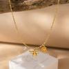 Butterfly Dragonfly Sunflower Zircon Bee Flower Pendant Gold Color Retaining Multi-Pendant Necklace
