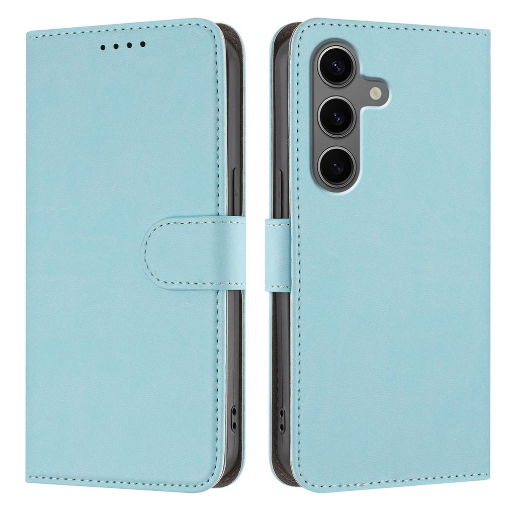 For Samsung Galaxy S25+/Galaxy S24+ Leather Case Solid Color Phone Cover with Wallet