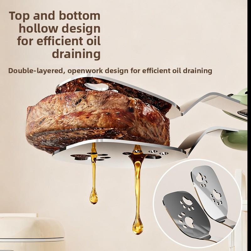 Bear Style Fish Spatula Tongs 2 in 1 Design Suits Frying and Serving Needs Features Non Slip Handle Kitchen Tools