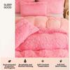 3/4PCS Winter Warm Plush Duvet Cover Pink Mink Velve+fluffy Flannel Quilt Cover Queen King Size Luxury Double Bed Bedding Set