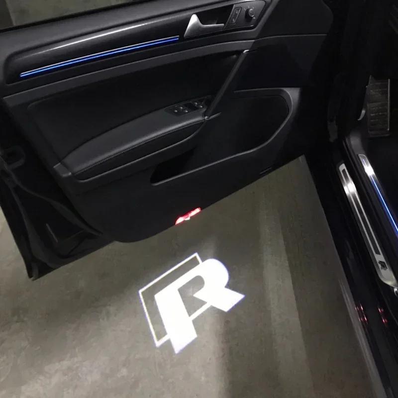 For VW VOLKSWAGEN 2026 New 2Pcs LED for Golf 5 6 7 8 SR R LINE LOGO Tiguan Arteon CC Jetta Passat EOS POLO Car Door Projector Li
