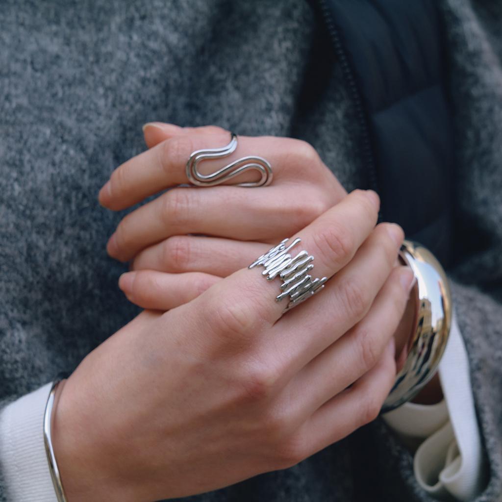 Yori New Waterproof Stainless Steel Finger Ring Personalized Metal Texture Rust Proof Charm Fashion Jewelry for Women