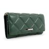 Hiroko Koshino Femme Long Flap Large Quilted Waffle Stylish Women's Wallet, Capacity, Pattern, (Green)