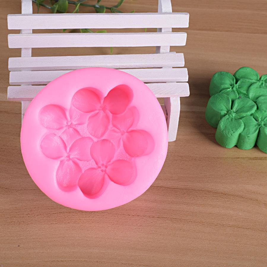 Silikonform Klee überlappende Blumenseifenform DIY handgemachte Backform