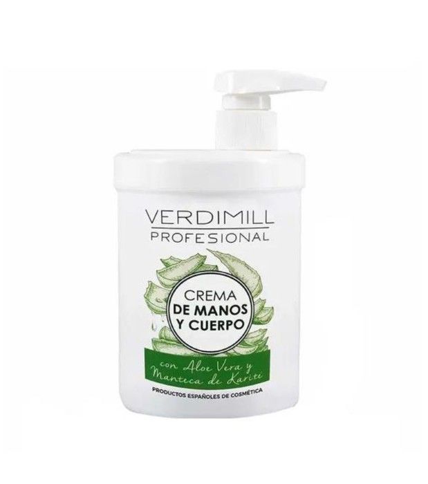 Crème pour les mains et le corps - Verdimill - Aloe - 1 Litre - Tous types de peau - Texture crème