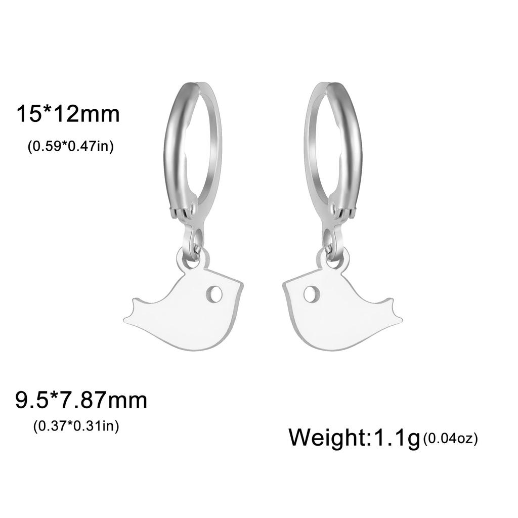 Golden Pendant Hoop Earrings with Heart Hexagon Snake Cross Butterfly Flower Bird Jewelry Gift