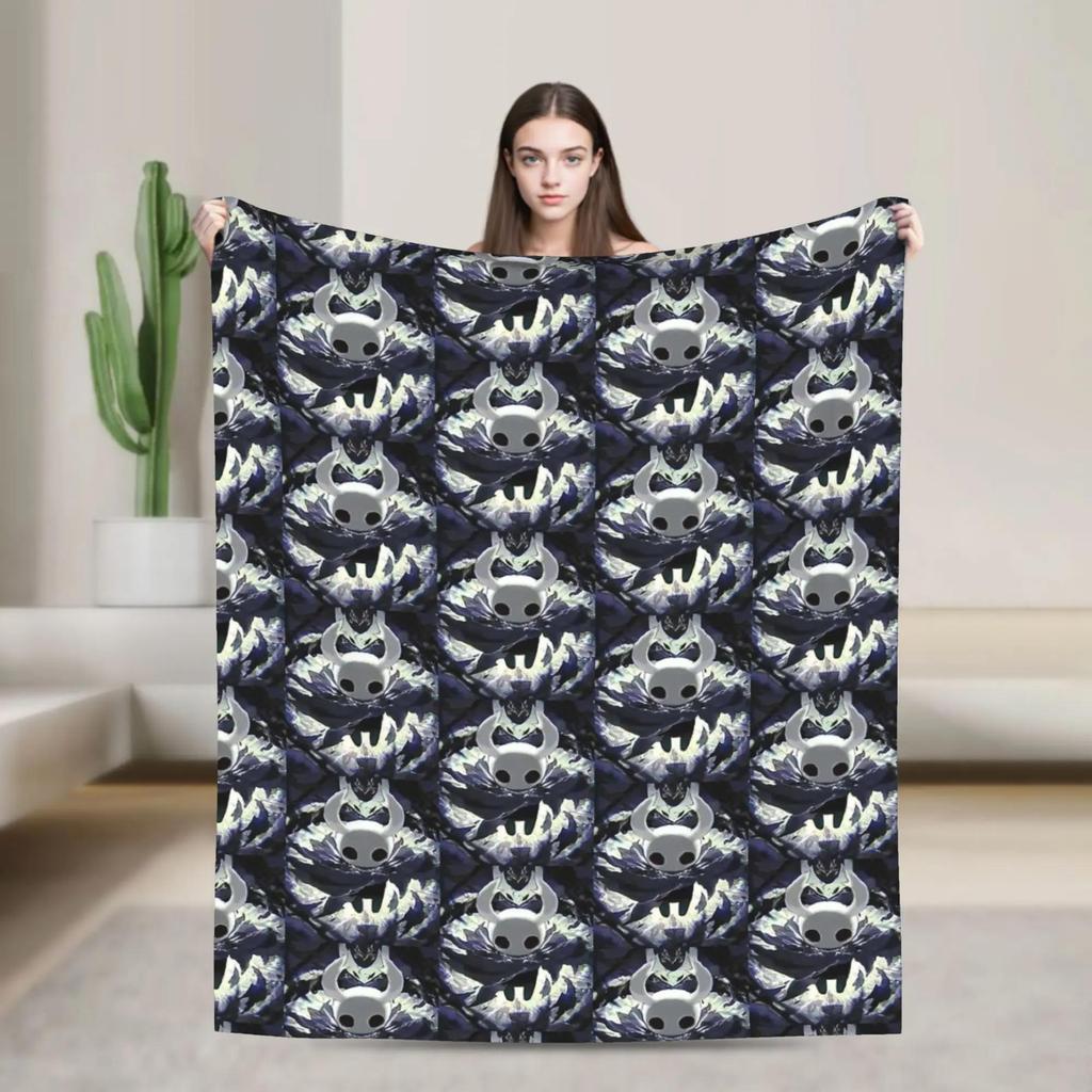 Hollow Knight Flannel Throw Blanket for Kids and Adults  Super Soft Warm Plush Bedspread Perfect Gift for Gamers Living Room or