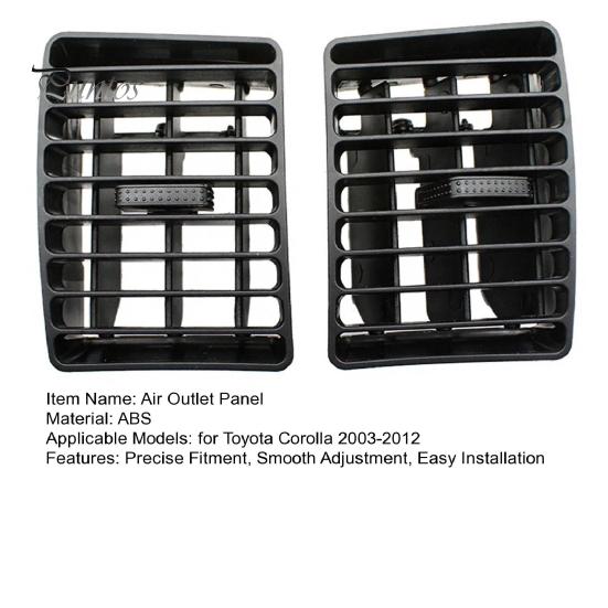 Replacement Parts for Corolla 2Pcs AC Vent Panel Toyota 2003-2012, Dashboard Center Automatic Air Flow Direction Adjustment Console Outlet Grille