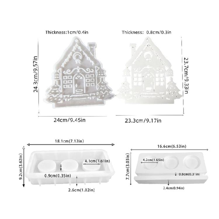 Kerzenständer Silikonform Kerzenständer Form Weihnachtsbaum Hausförmiger Kerzenhalter Gipsformen Heimdekorationen