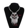 Vintage Statement Boho Necklace For Women Leaves Tassel Blue Black Red Beads Rhinestone Bohemian Necklace Party Jewelry Gift