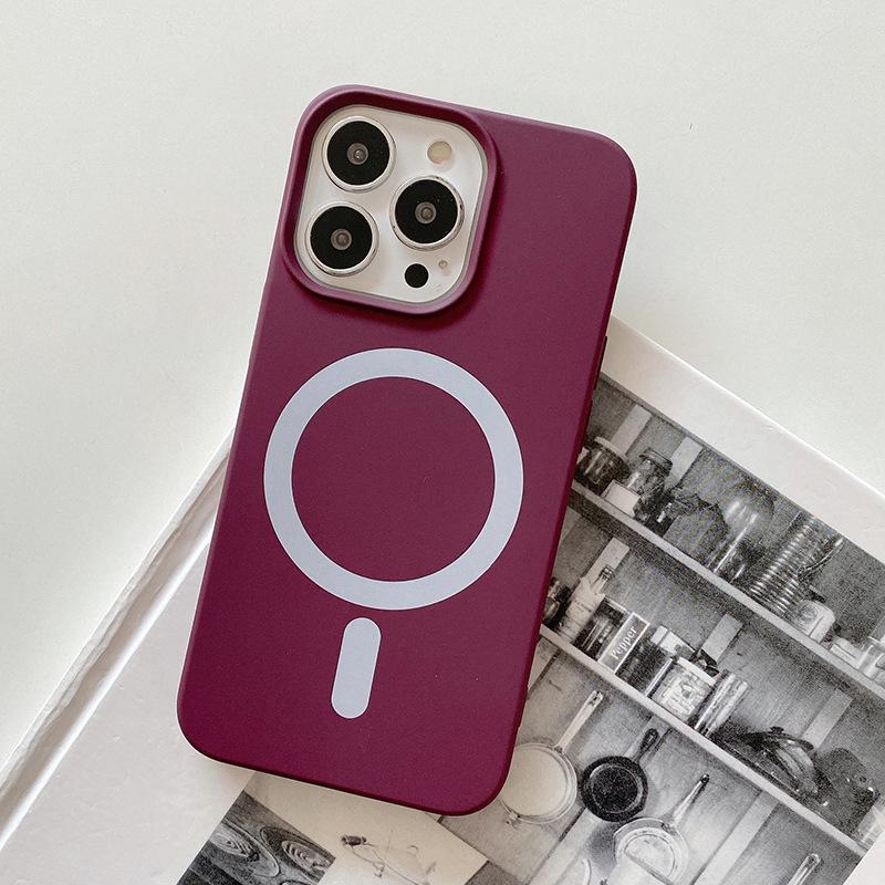 Suitable for Apple 16promax Liquid Silicone Magnetic Phone Case IP15 Imitation Original Liquid Large Hole 13 Protective Case