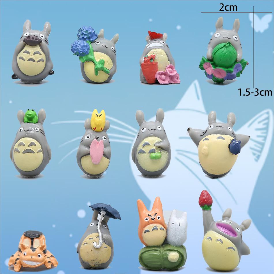 Anime Miyazaki Hayao Series Totoro Figure Mini Statue Cute Micro Landscape Decorative Ornaments Car Ornament Kid Gifts