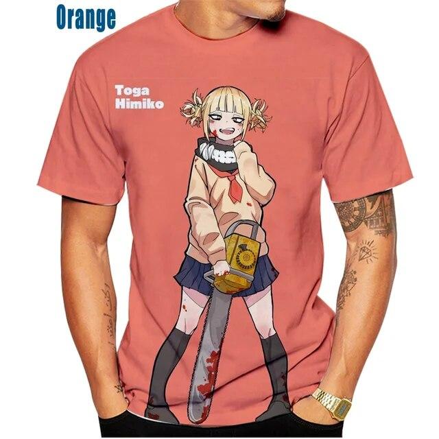 Japanisches Anime-Mädchen Himiko Toga Herren- und Damenmode, schlankes 3D-Druck-T-Shirt, lässiges Rundhalsoberteil, Übergröße für Herren