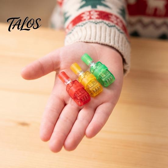 Snowman Reindeer Finger Lamps 24Pcs Christmas Projector Rings, LED Light‑Up Lights, Projection Rings for Kids Xmas Party Favors, Adjustable Stocking