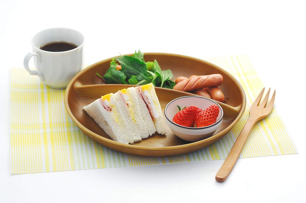 Showa Microwaveable Wood Grain One-Plates, Light Brown, 2-Piece Set, Resin, Shatter-Resistant, Wood Grain Design