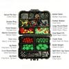 205pcs Fishing Line Beads Gear Set,Sea Tackle Kit Including Hook, Brass Weight, Space Bean, Swivel, O-ring, Swivel Sequin with Tackle Box