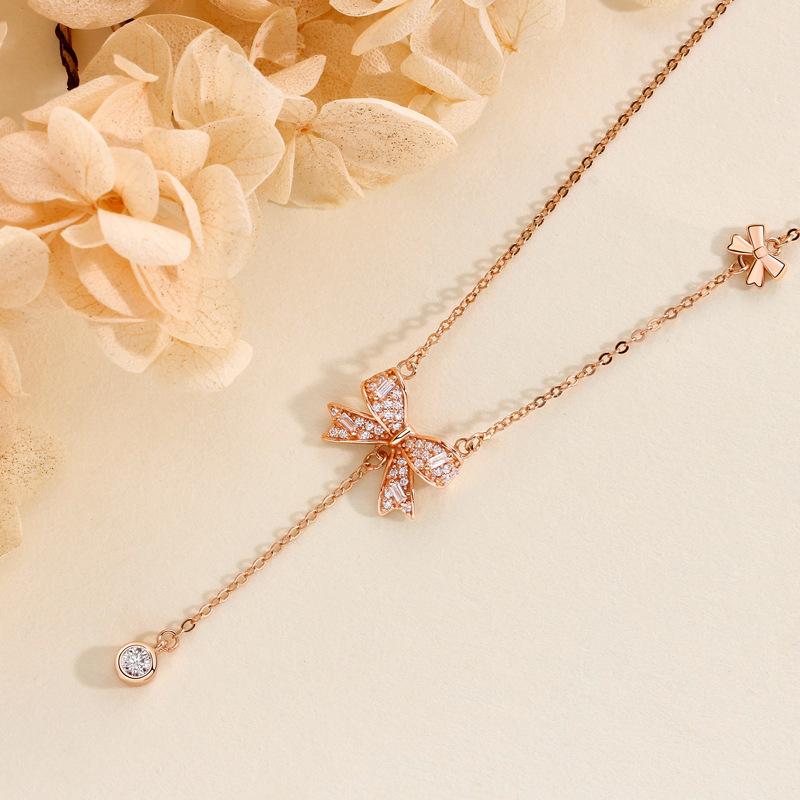 

Ожерелье с кисточкой-бантом, нишевое изысканное Мори, маленькое свежее, аксессуары в холодном ветре инс для женщин