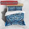 3pcs Duvet Cover Set (1*Duvet Cover + 2*Pillowcase, Without Core), Custom Name Manchester City Pattern Bedding Set, Home Bedroom Decor Gift
