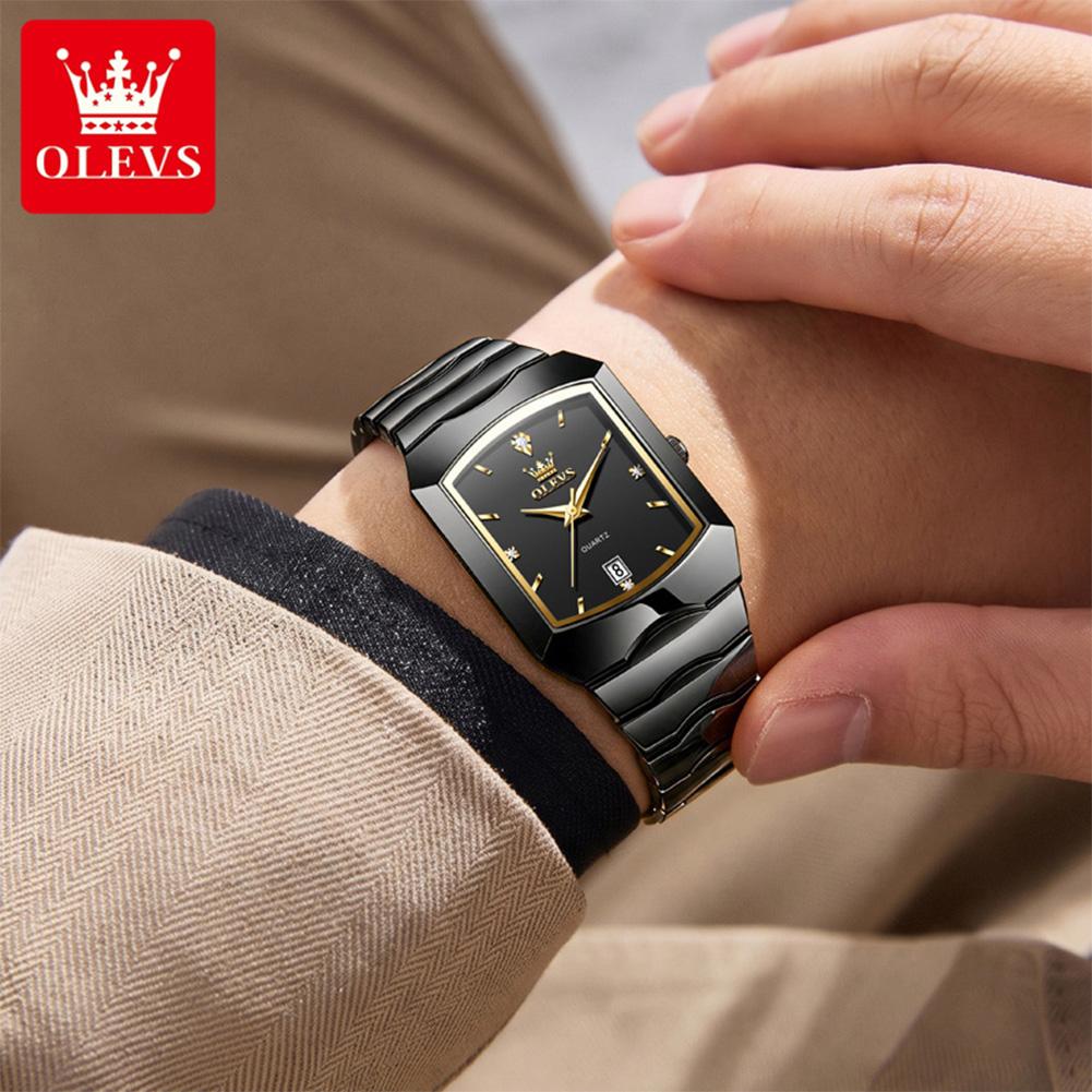 OLEVS 2712 Luxury Man Watches Fashion Business Square Quartz Watch For Men Waterproof Luminous Watches For Man Clock Reloj