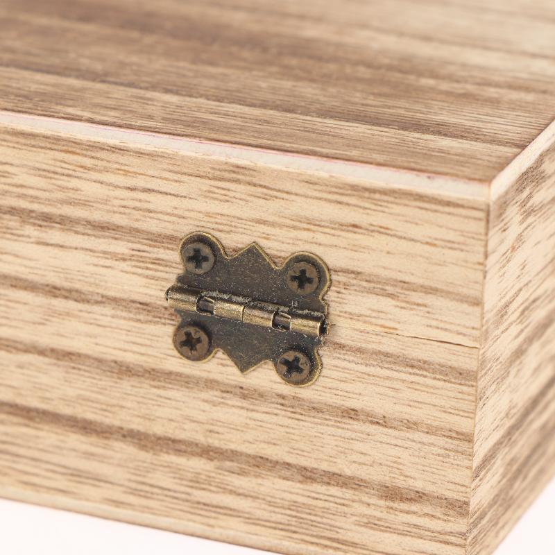 1/3Pcs Rustic Vintage Style Wooden Storage Box With Hinged Lid Keepsake Box Organizer For Trinket Home Decor Crafts Art Hobbies
