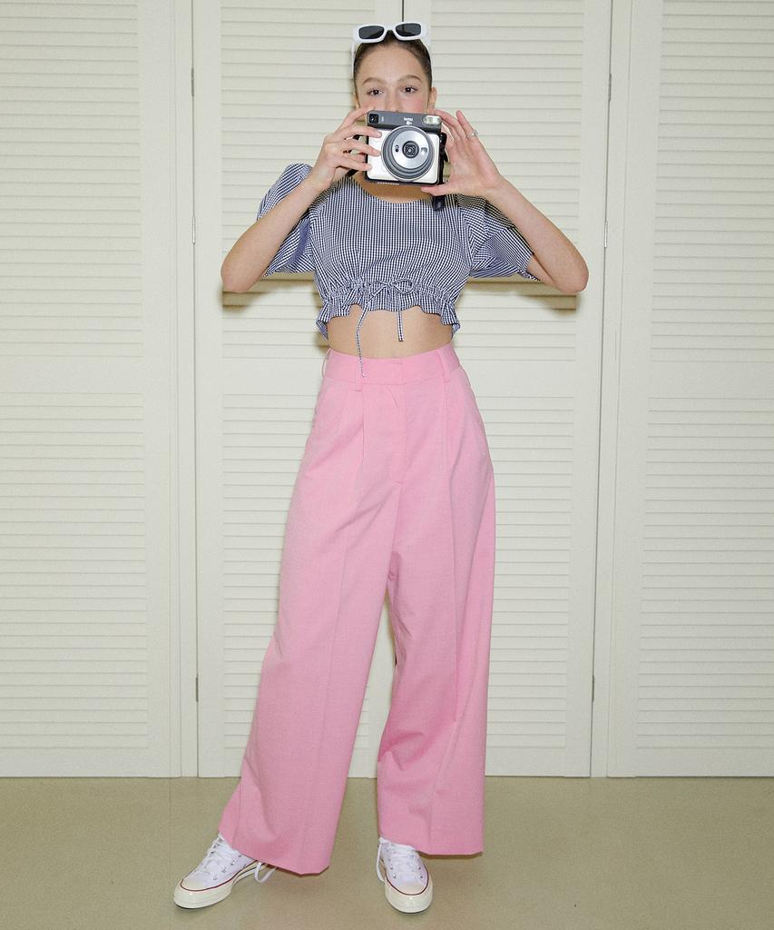 ONNE Cali Pintuck Wide Pants - Pink