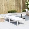 2 In 1 Extendable Garden Sofa White Solid Pine Wood
