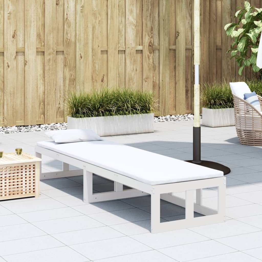2 In 1 Extendable Garden Sofa White Solid Pine Wood