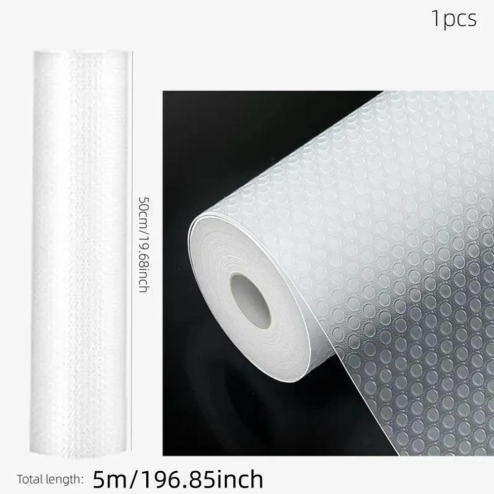 1 roll Reusable Drawer Liners Washable Dustproof and Non-slip Placemats Kitchen Cabinet Mats Refrigerator Non-slip Liners