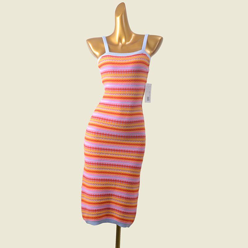 Imported Colored Yarn Sling Vest Skirt Women Outer Wear Design Temperament Foreign Trade Inner wear Base Gyaru Hip Skirt