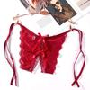 Low Waist Side Tie Exotic T-pants Open Crotch Underwear Sexy Women G-string Thongs Briefs Panties