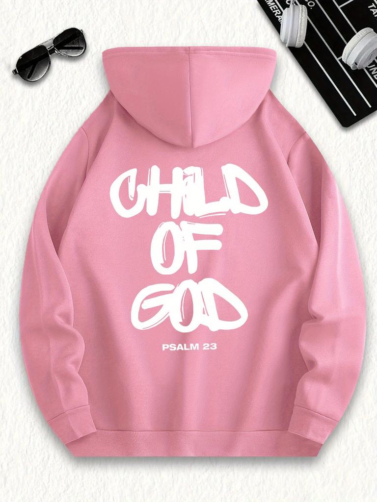 Men'S Faith-Inspired Art Letter Hoodie Beige All-Season Comfort Everyday Pullover for Men Casual Wear Hoodie