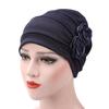 Women Rose Flowers Decor Beanie Cap Snood Hat Fashion Headwrap Headwear Gift