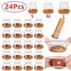24pcs Chair Leg Caps Floor Protector Pads for Silicone Furniture Leg Mute Transparent Leg Protectors Cap Floor Scratch Resistant