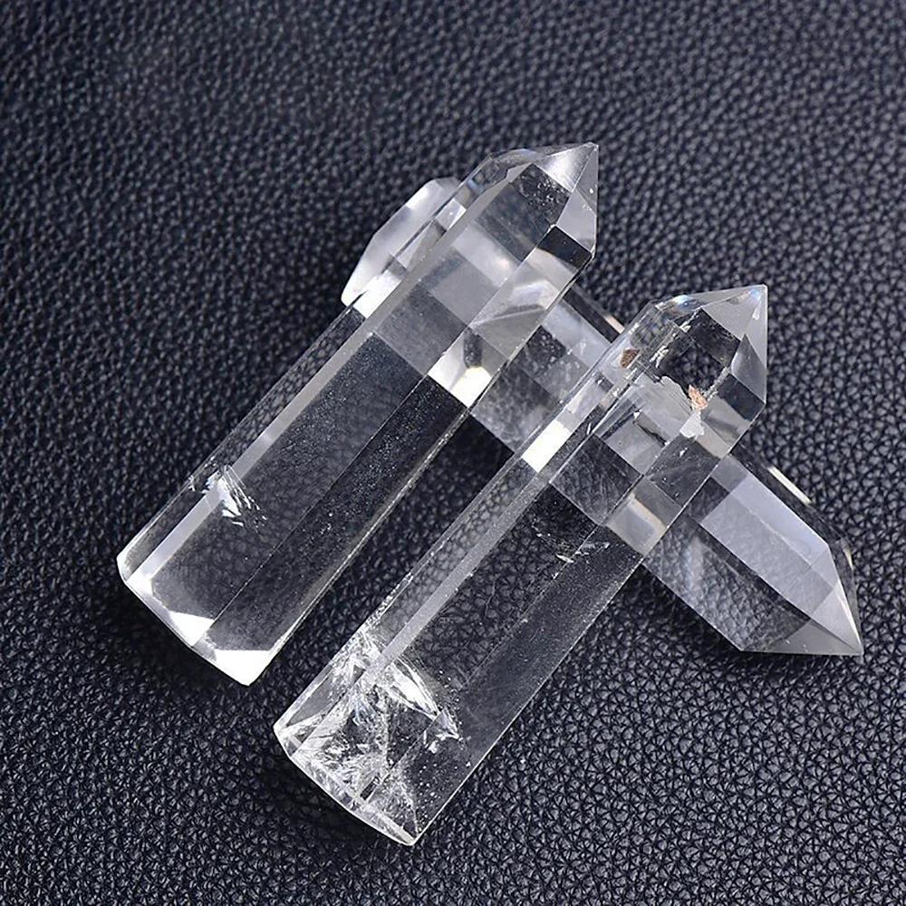 1Pc Natural Clear Quartz Column Transparency White Crystal Point Healing Stone Hexagonal Obelisk 50-80Mm Wand Stone Room Decor