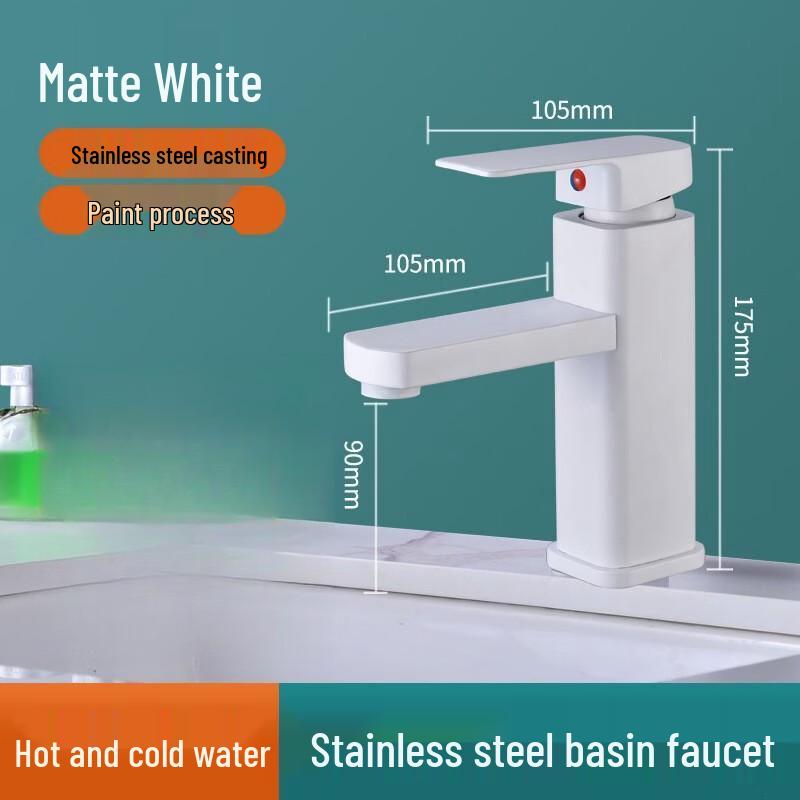 Square Single-Hole Basin Mixer Tap