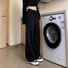 Women's High-Waist Coffee Straight-Leg Sweatpants - Trendy Spring & Autumn Casual Loose Fit