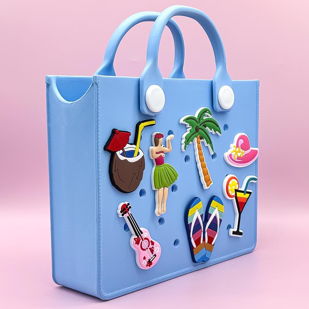 Sommer grenzüberschreitende Strandreise Blumenlochtaschen Zubehör - DIY Bogg Bag